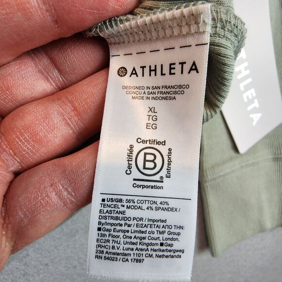 Athleta NEW Women's Presence Hoodie Light Green Stretch Breathable Sweatshirt XL - Picture 6 of 11